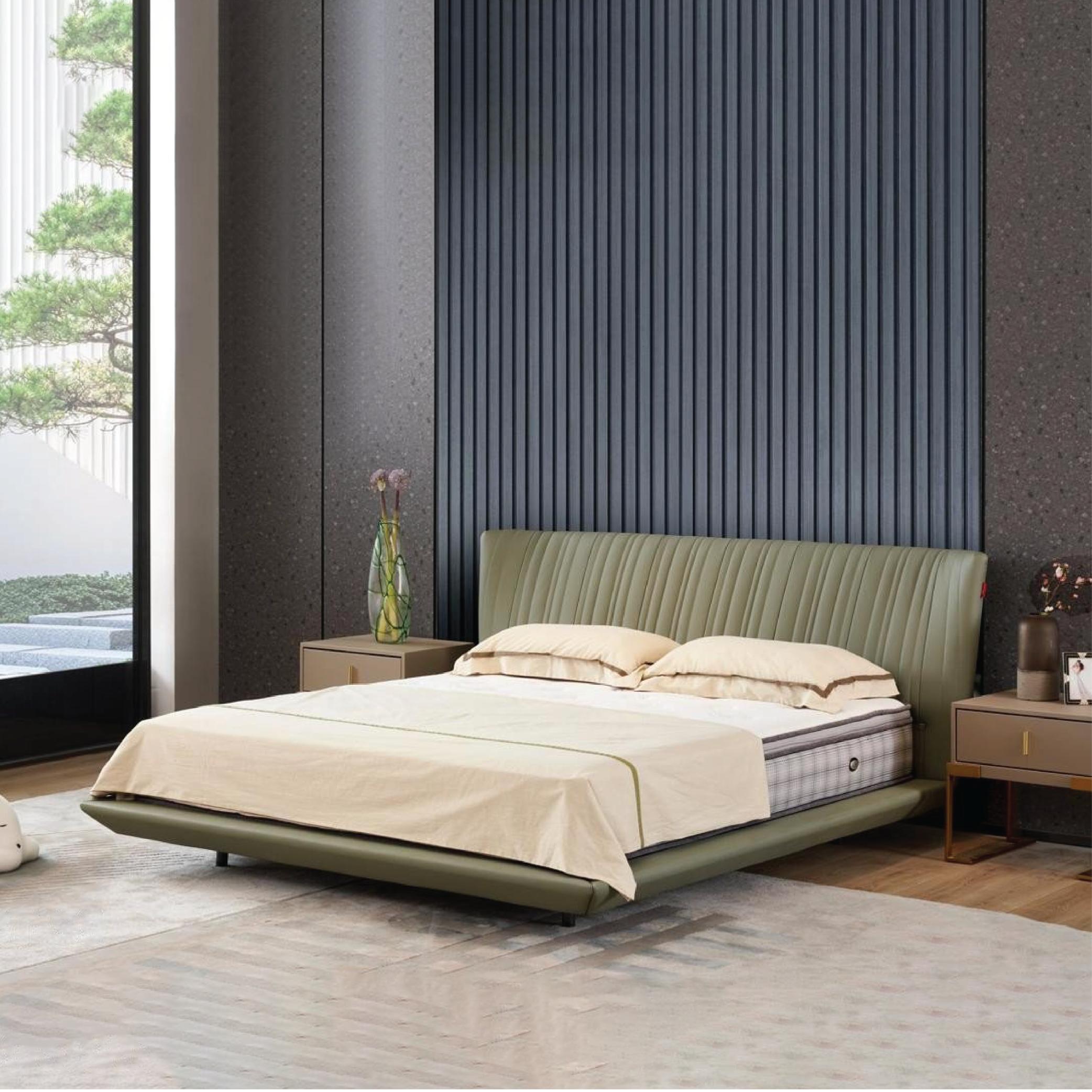 Beige Luxury Platform Bed