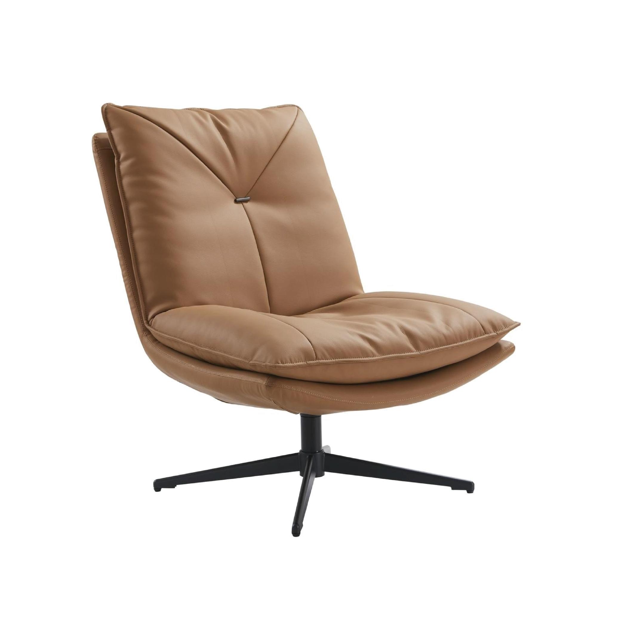 Brown Leather Swivel Chair
