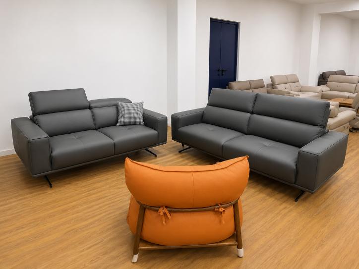 Charcoal Blue 3+2 Sofa Set