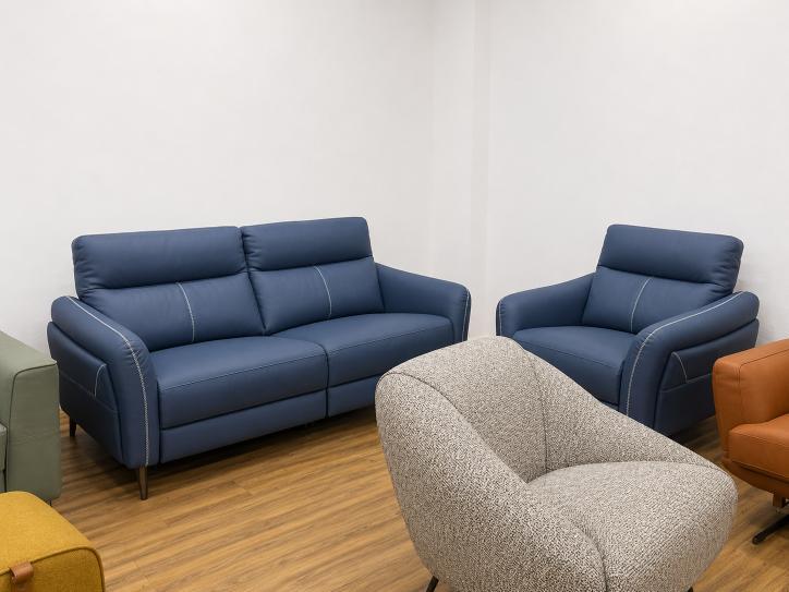Navy Blue 3+1 Sofa Set