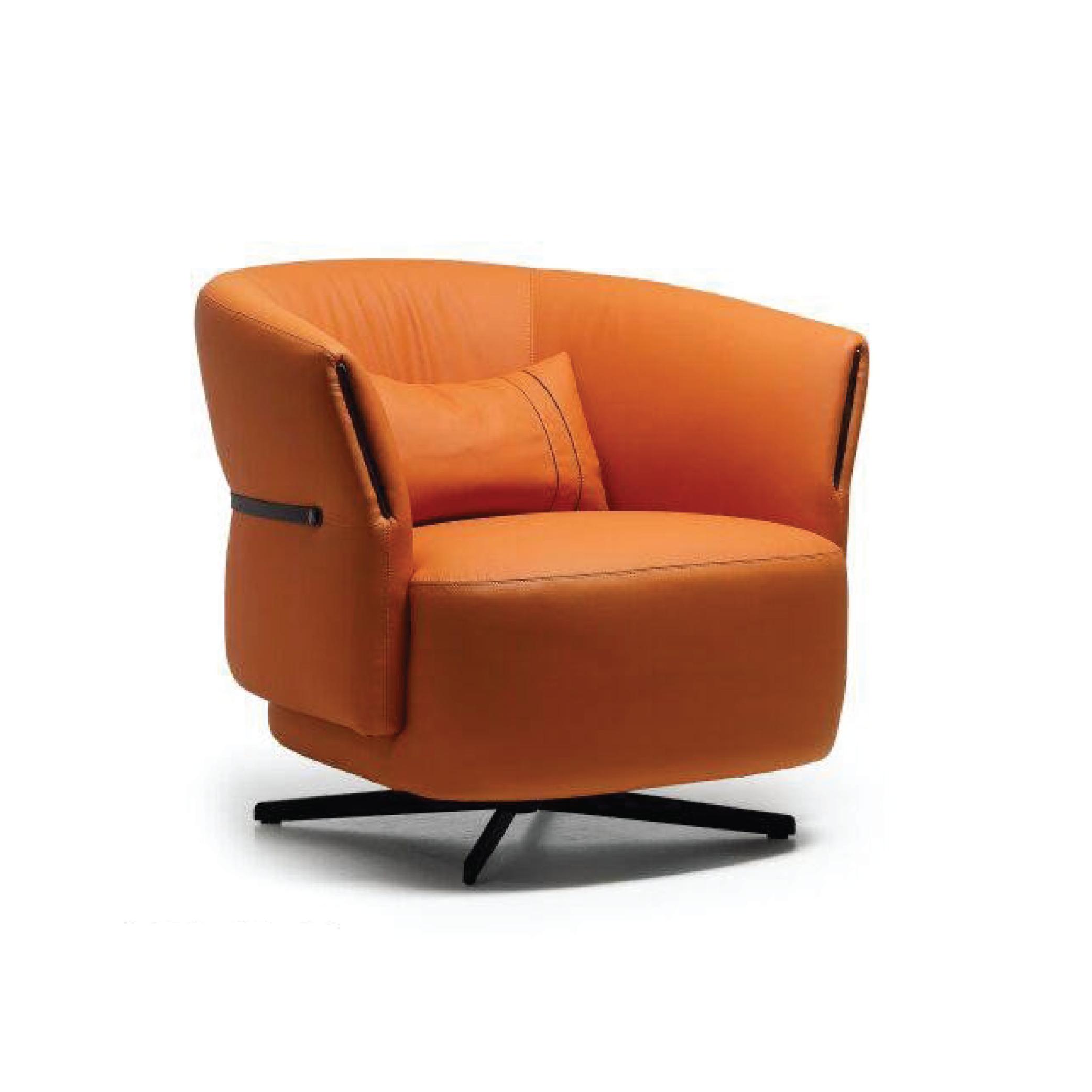 Orange Swivel Accent Chair